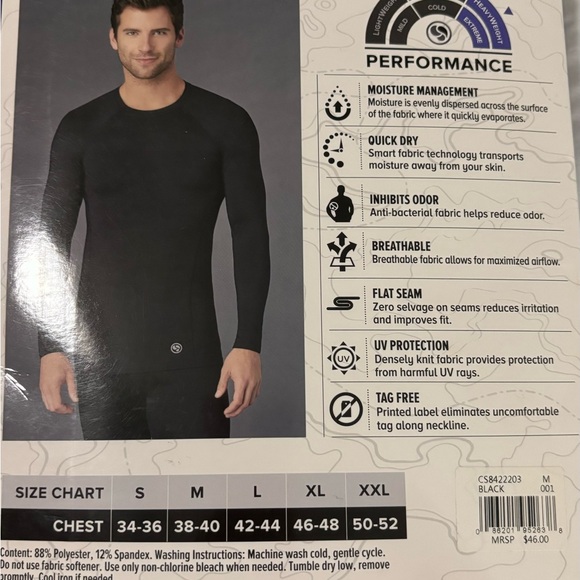 Climatesmart Mens Heavy Weight Black Arcticore Cuddl Duds - Picture 4 of 4